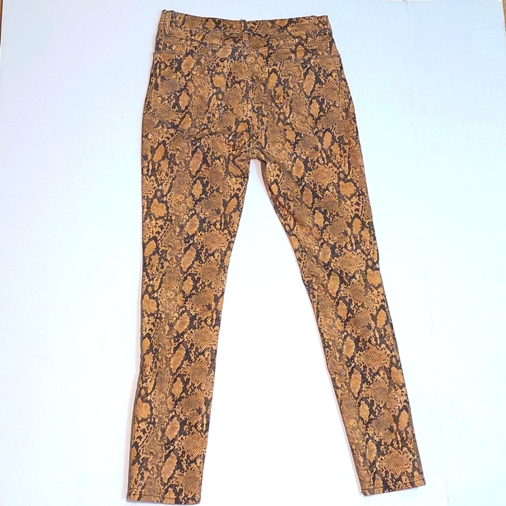 FRAME Le High Skinny Coated Python Snake Print Jeans, Size 26 - Picture 4 of 10